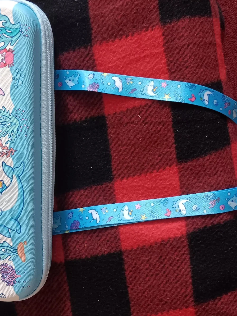 Kids Blue Ocean Shark Crossbody Carry Case - Brand Unknown